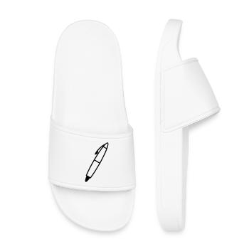 Écriture stylo ombre figure transparente - Claquettes enfant - blanc - Devant