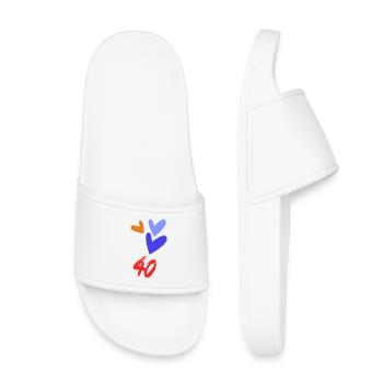 40. 40 ANS. 40e ANNIVERSAIRE. ANNIVERSAIRE 40 ANS. - Claquettes enfant - blanc - Devant