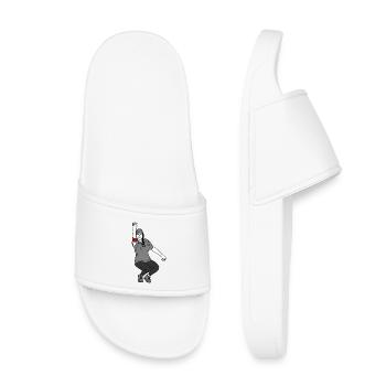 Right-handed petanque player - Kids’ Pool Sliders - white - Front