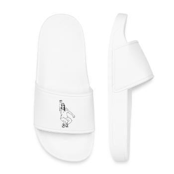Right-handed petanque player - Kids’ Pool Sliders - white - Front