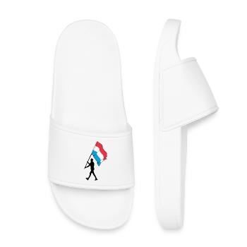 Drapeau Luxembourg homme marchant - Claquettes enfant - blanc - Devant