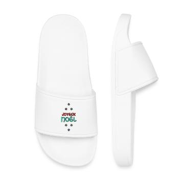 CHRISTMAS. MERRY CHRISTMAS. MERRY CHRISTMAS. SANTA CLAUS - Kids’ Pool Sliders - white - Front