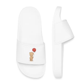 Mignon amant de l’ours avec ballon - Claquettes enfant - blanc - Devant