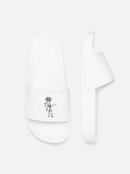 Colored Tribal Mask Crown - Kids’ Pool Sliders - white