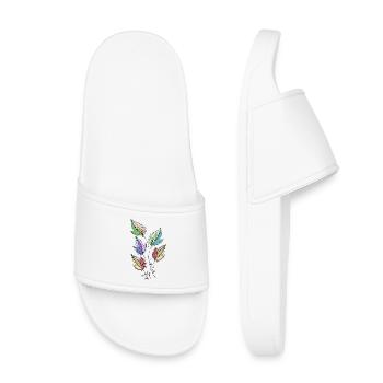 feuilles - Claquettes enfant - blanc - Devant