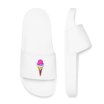 Cornet de crème glacée - Claquettes enfant - blanc - Devant