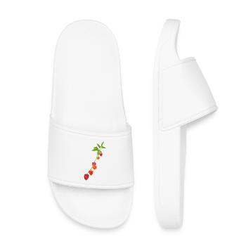 Geometric Lantern Flower Illustration - Kids’ Pool Sliders - white - Front
