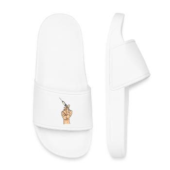 Main avec seringue d’évacuation 5 - Claquettes enfant - blanc - Devant