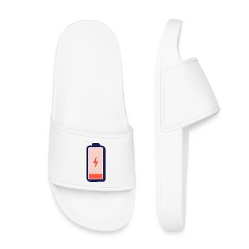 Battery Empty – Charge Me! - Kids’ Pool Sliders - white - Front