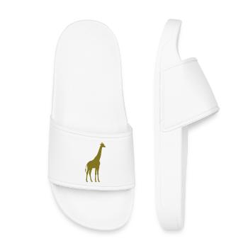 Giraffe Silhouette Gold - Kids’ Pool Sliders - white - Front
