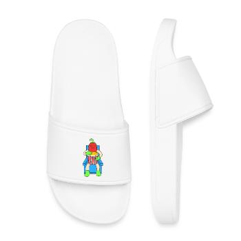 Chili eats popcorn - Kids’ Pool Sliders - white - Front