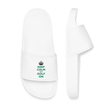 Keep calm and golf on - Kinder Badelatschen - Weiß - Vorne