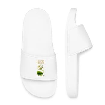 White Lotus Love Botanical Illustration - Kids’ Pool Sliders - white - Front