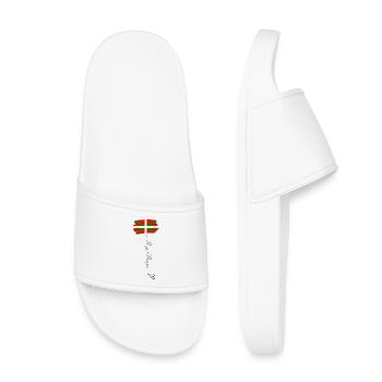 Drapeau Pays Basque Ikurriña Rouge Vert Blanc - Claquettes enfant - blanc - Devant