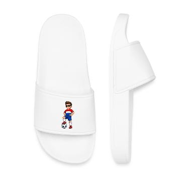 Football, Boy Fan des Pays-Bas, drapeau néerlandais - Claquettes enfant - blanc - Devant