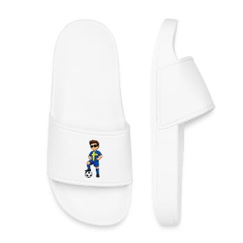 Soccer Boy Sweden Fan Swedish Flag - Kids’ Pool Sliders - white - Front