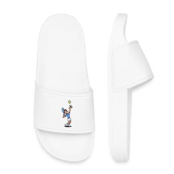 Tennis Serve, Full Color Design - Kids’ Pool Sliders - white - Front