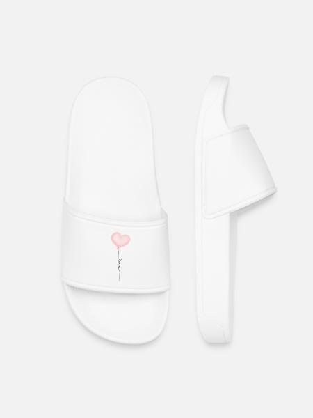 Balloon Heart Love Pastel - Kids’ Pool Sliders - white