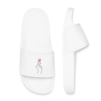 K-Pop Finger Heart - Kinder Badelatschen - Weiß - Vorne