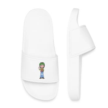 Hippie-Peace-Sign Cooles Mädchen - Kinder Badelatschen - Weiß - Vorne