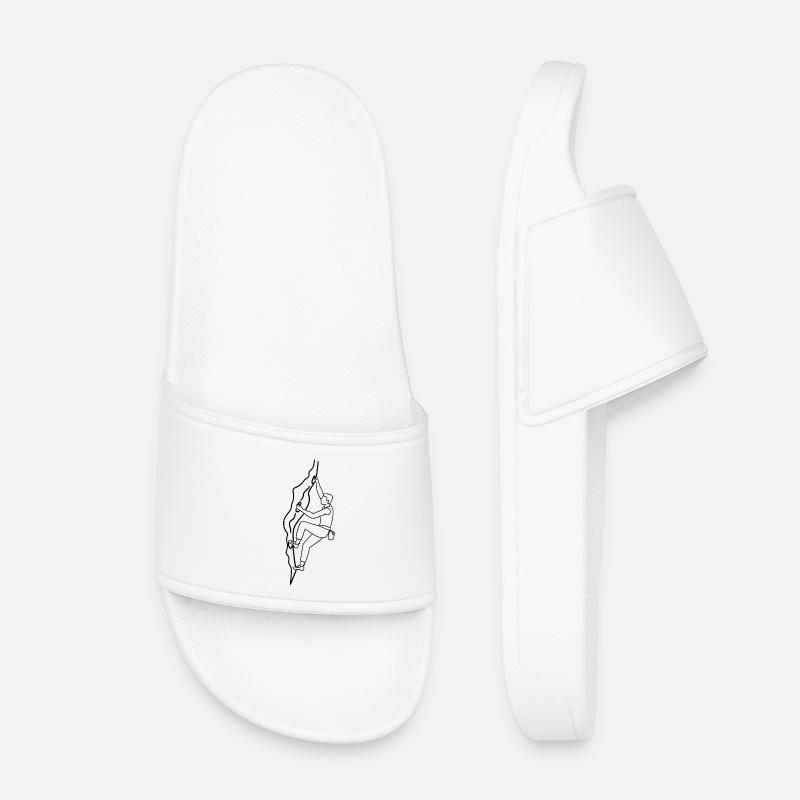 Man on climbing wall - Kids’ Pool Sliders - white