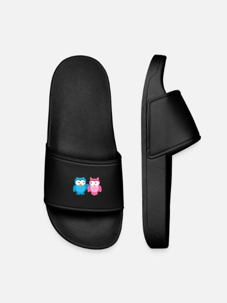 Child motive in love Owls Kids shirt Owl - Kids’ Pool Sliders - black