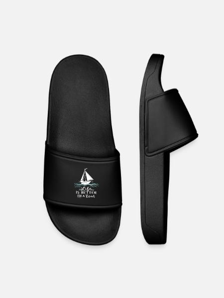Sailing Sailing Boat Gift - Kids’ Pool Sliders - black