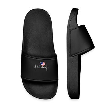 New York Skyline coeur coeur USA cadeau NY - Claquettes enfant - noir - Devant