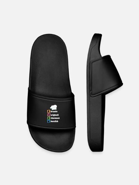 Chef - creative, original, charming, cordial - Kids’ Pool Sliders - black