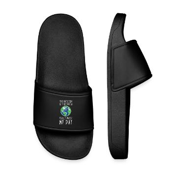 Teacher Geography Teacher Gift - Kids’ Pool Sliders - black - Front