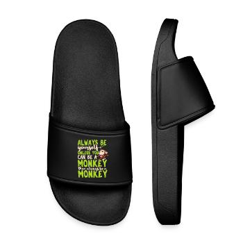 Monkey - Kids’ Pool Sliders - black - Front