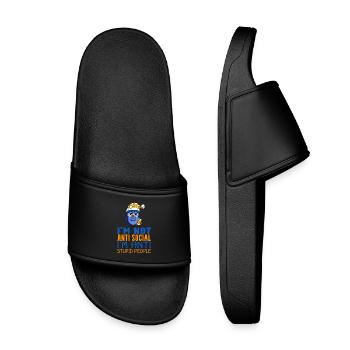 Owl Lazy - Kids’ Pool Sliders - black - Front
