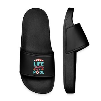 Pool Schwimmen Sommer - Kinder Badelatschen - Schwarz - Vorne