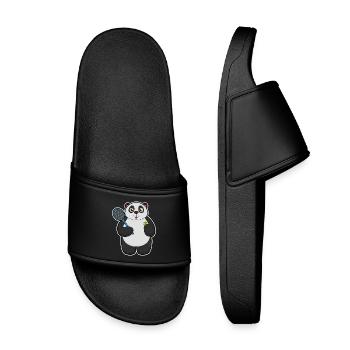 Raquette de tennis Panda - Claquettes enfant - noir - Devant