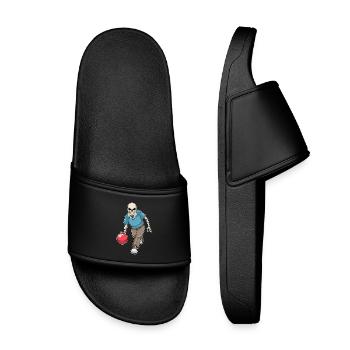 Skeleton Bowling Bowling Ball - Kids’ Pool Sliders - black - Front