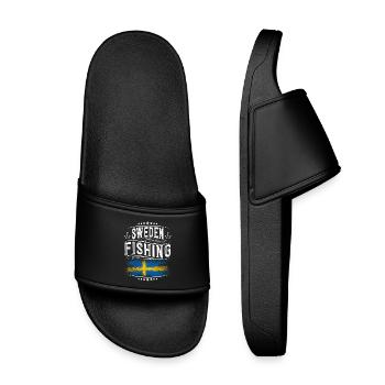 Sweden Fishing Angler Fishing - Kids’ Pool Sliders - black - Front