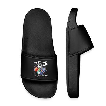 Sensibilisation au cancer Le cancer aspire toutes les couleurs - Claquettes enfant - noir - Devant