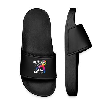 Sensibilisation au cancer Le cancer aspire toutes les couleurs - Claquettes enfant - noir - Devant