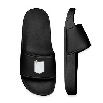 Poche poitrine avec stylo à bille - Claquettes enfant - noir - Devant