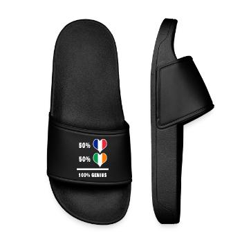 France and Ireland Genius / Present - Kids’ Pool Sliders - black - Front