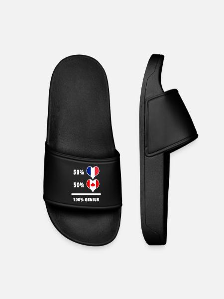 La France et le Canada Génie / Présent - Claquettes enfant - noir