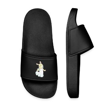 mariage avec voile de mariée lapin - Claquettes enfant - noir - Devant