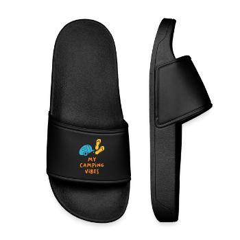 Camping Vibes Devis Caravane Camping-car Van Life Fun - Claquettes enfant - noir - Devant