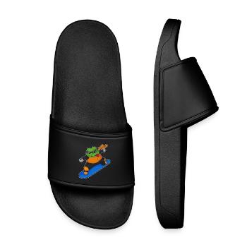 Frosch Snowboarder Snowboard - Kinder Badelatschen - Schwarz - Vorne