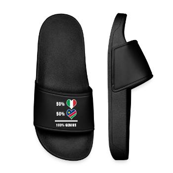 Brilliant Italy and Namibia / Gift - Kids’ Pool Sliders - black - Front
