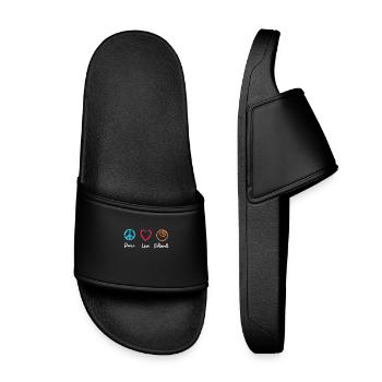 Peace Love Billard - Claquettes enfant - noir - Devant
