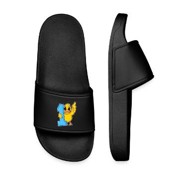 1 an - Inscription - Motif canard - Gagnant - Claquettes enfant - noir - Devant