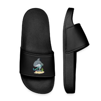 Shark Hockey sur gazon avec un bâton de hockey sur gazon - Claquettes enfant - noir - Devant