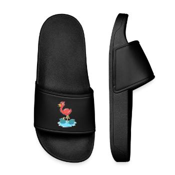 Nageoires de requin flamant rose - Claquettes enfant - noir - Devant