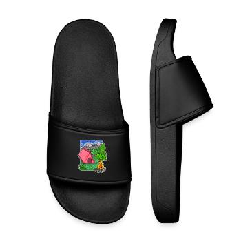 Camping Camping Motif - Kids’ Pool Sliders - black - Front